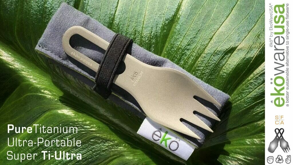 SporKit! Ti-Ultra êkö Pure Titanium EDC Spork Kit