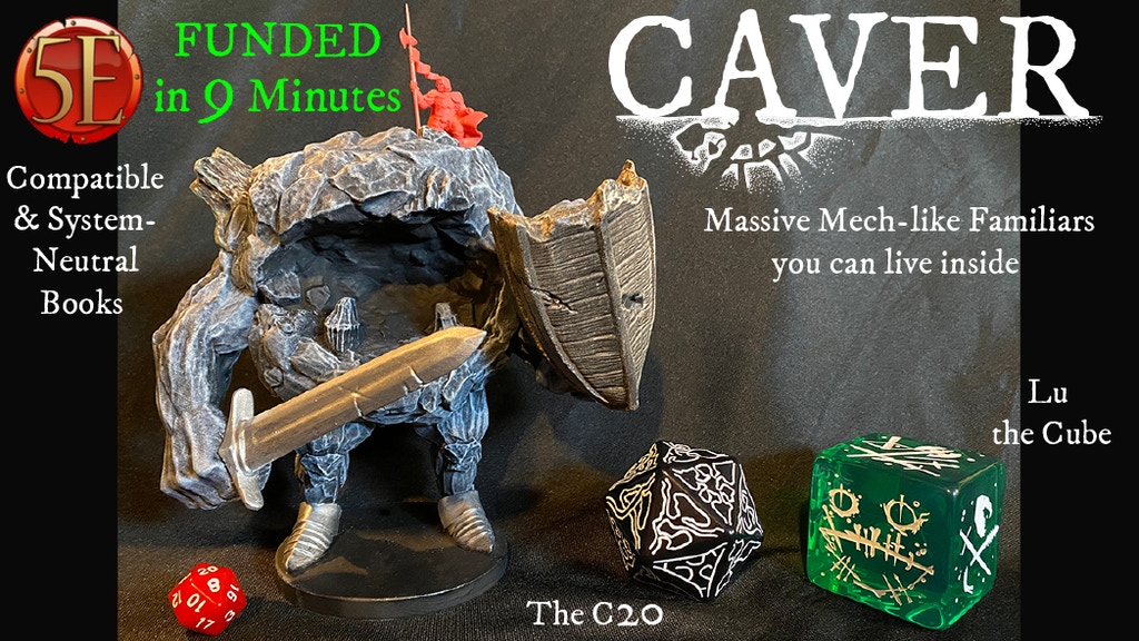 Caver & Cube Familiar Minis, Books, and the C20 (Cave D20)