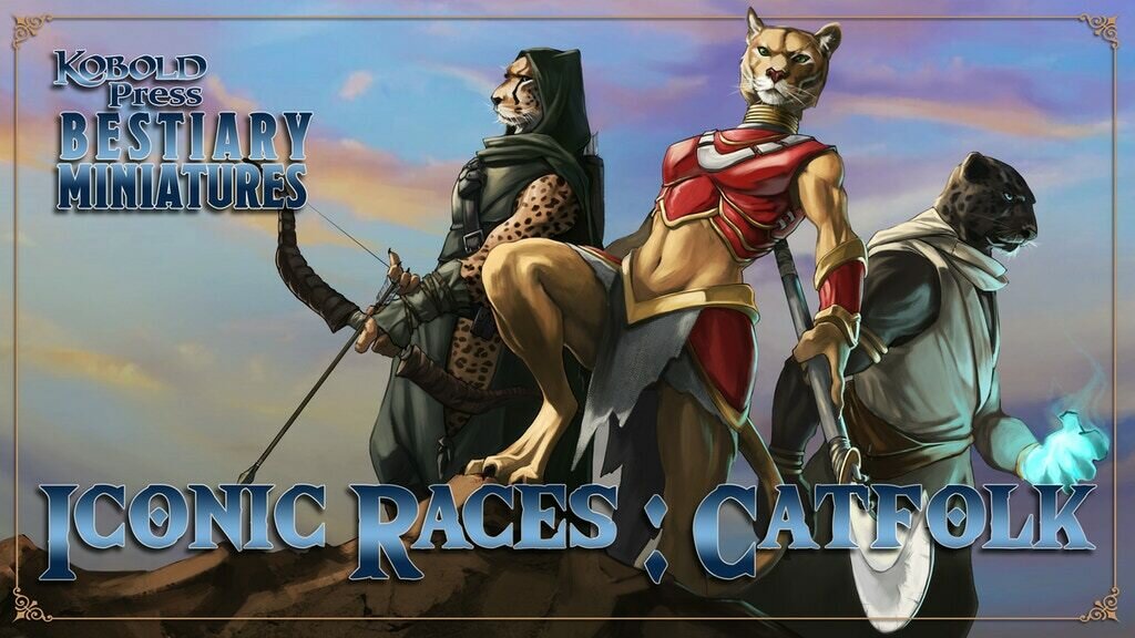 Kobold Press Bestiary Miniatures: Iconic Races II Catfolk