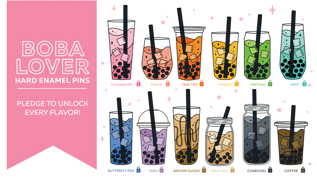 Boba Lover Enamel Pin Collection