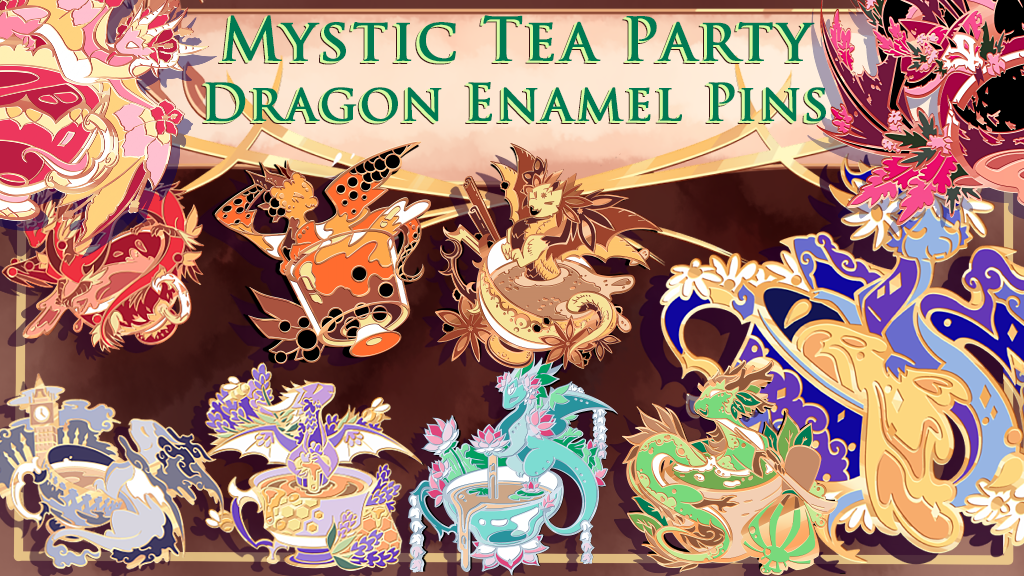 Mystic Tea Party - Dragon Enamel Pins
