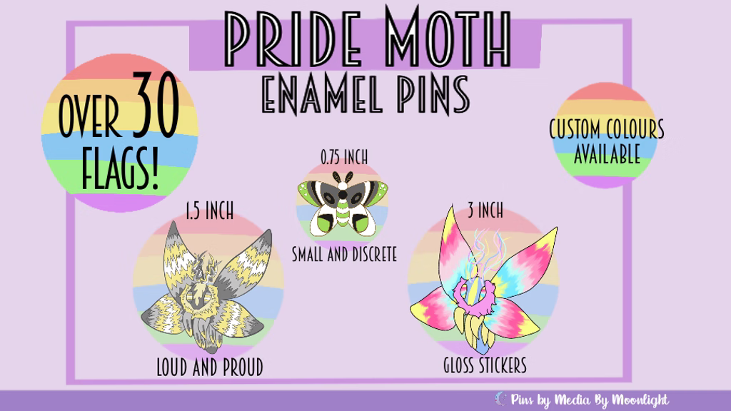 Inclusivity: Pride Moth Enamel Pins