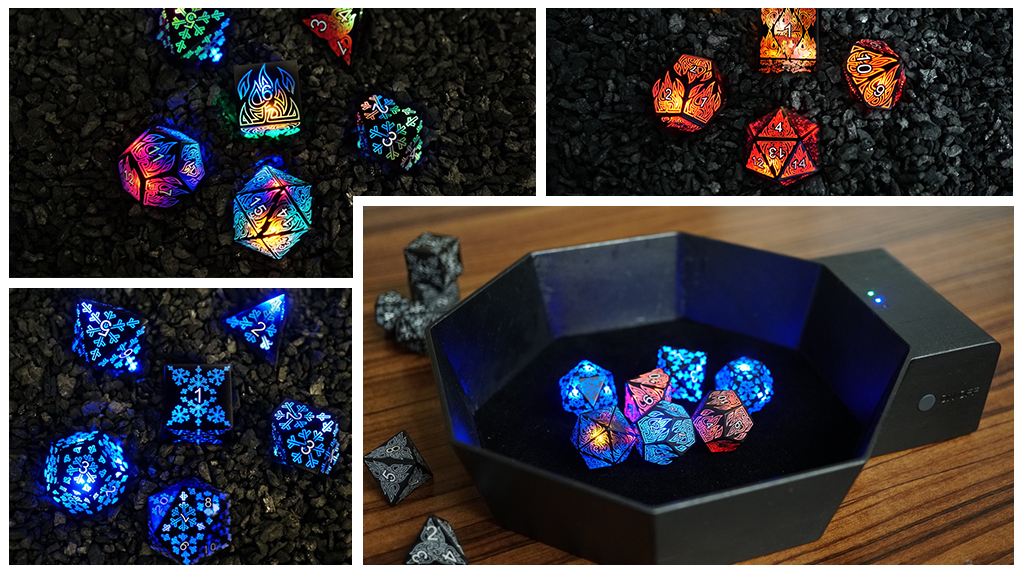 LED Elemental Dice & Electric Roll Tray!