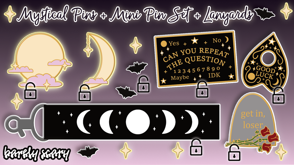 ☆ A Mystical Collection: Enamel Pins, Lanyards, & Stickers ☆
