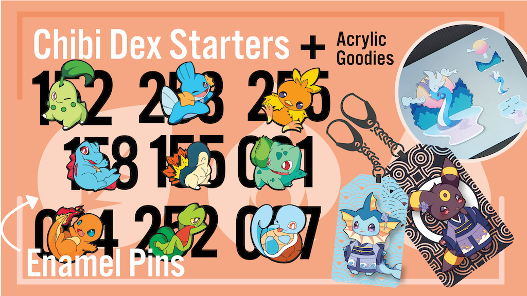 Chibi Dex: Enamel Pin and Charms