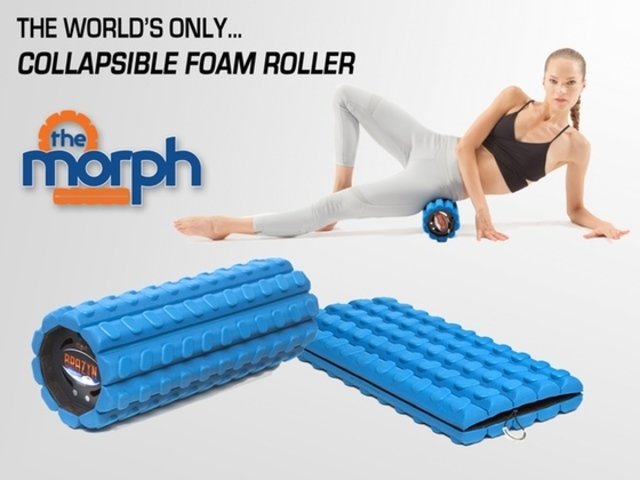 The Morph Collapsible Foam Roller.   Collapse. Stash. Go.
