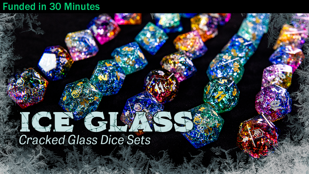 Frost Bound Dice - Cracked Glass Dice Sets for RPG Gaming