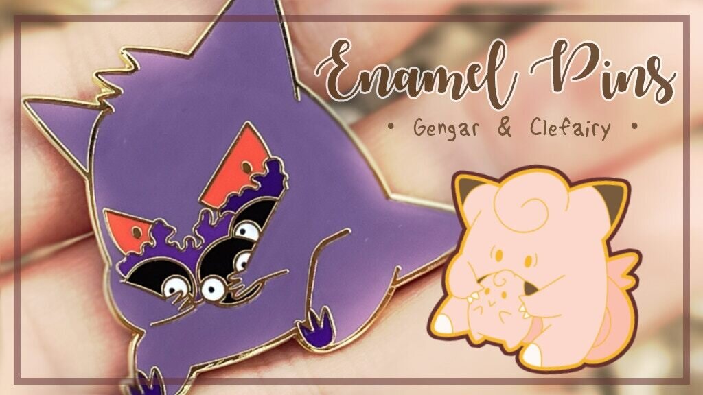 Gengar and Clefairy Enamel Pins