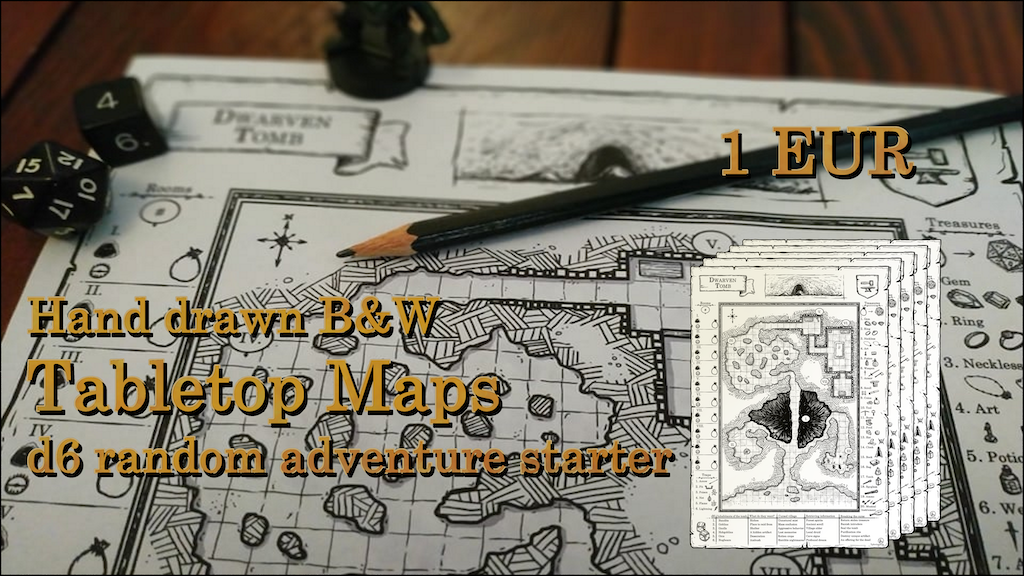 Hand drawn Tabletop Maps for D&D or any RPG - 1 EUR