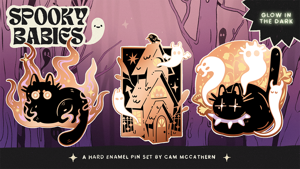 Spooky Babies Halloween Cats - Hard Enamel Pin Set 🎃✹