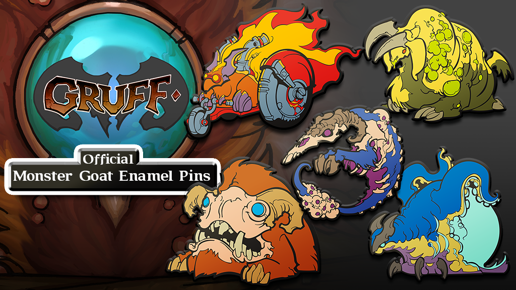 Gruff: Mutant Goat Enamel Pins