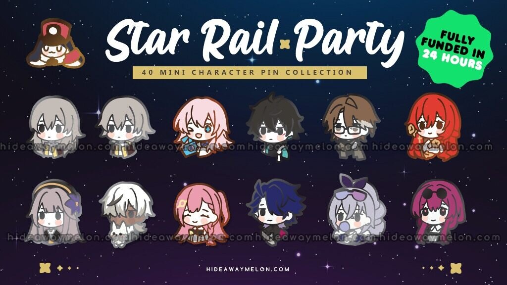 Backerkit Backer Train BackerKit Pledge Manager for Honkai Star Rail Chibi Enamel Pins