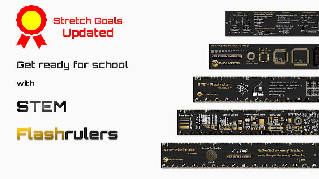 Elegant Black-gold STEM Flashrulers