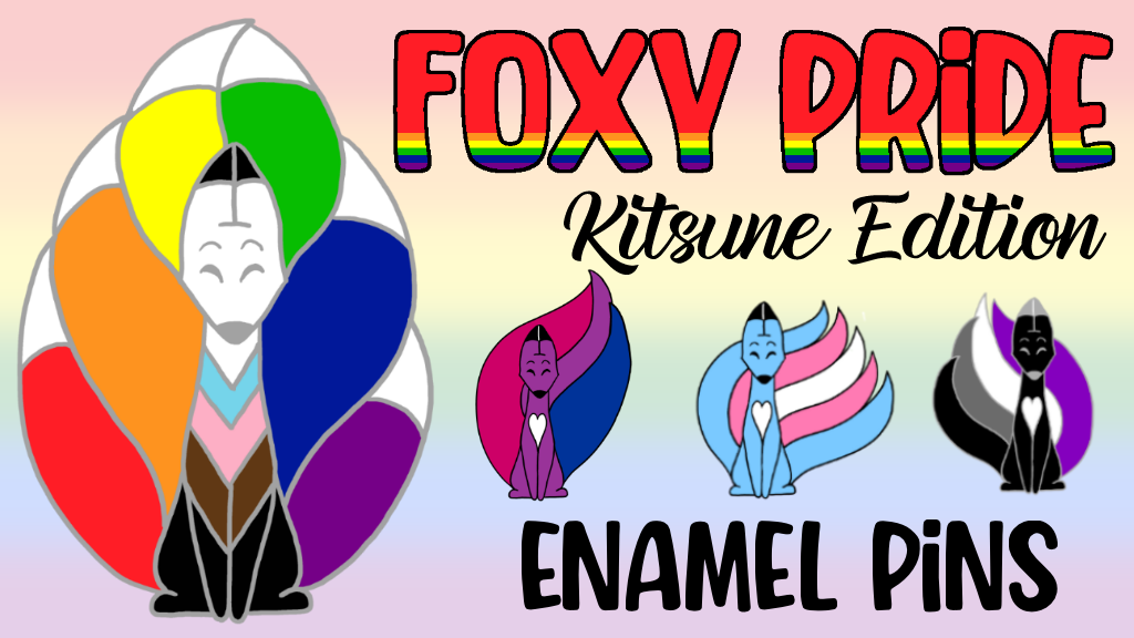 Kitsune Pride Enamel Pins