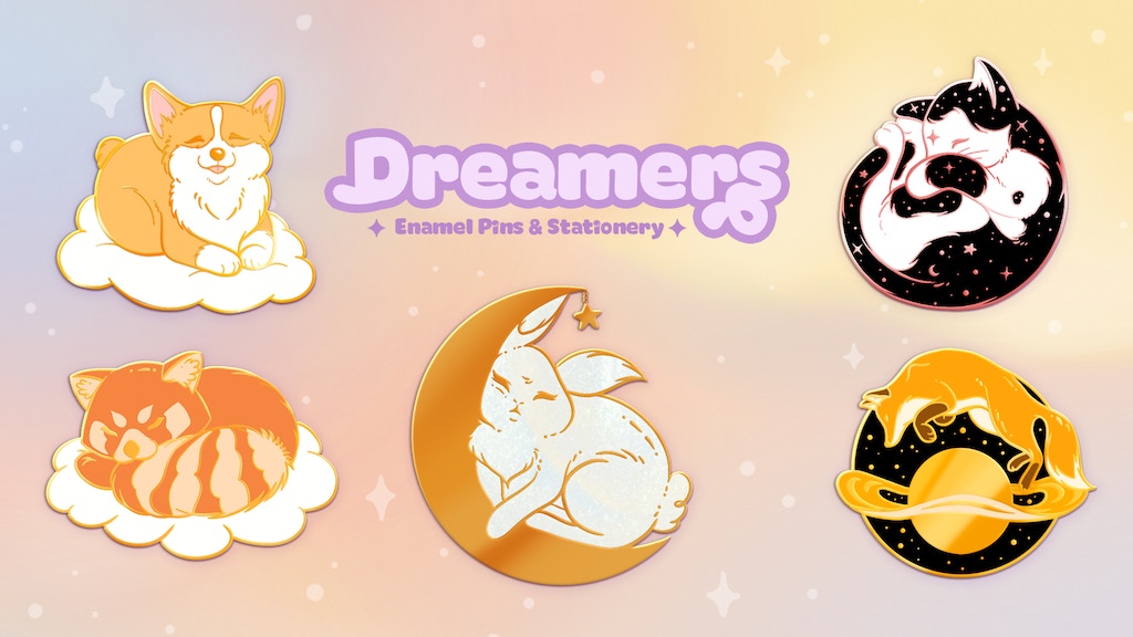 Dreamers : Enamel Pins & Stationery collection