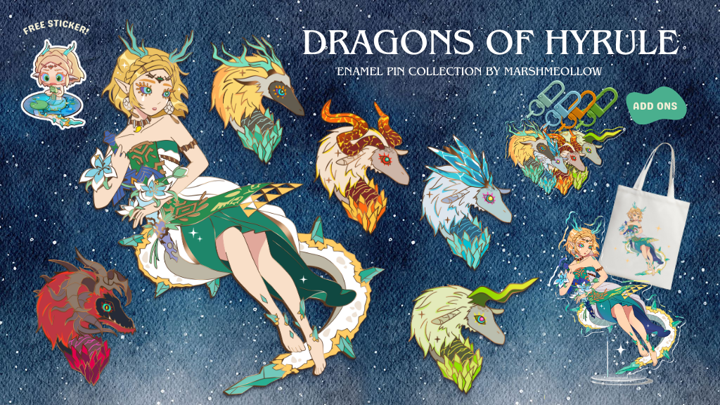 ✦ Dragons of Hyrule ✦ Enamel Pin Collection