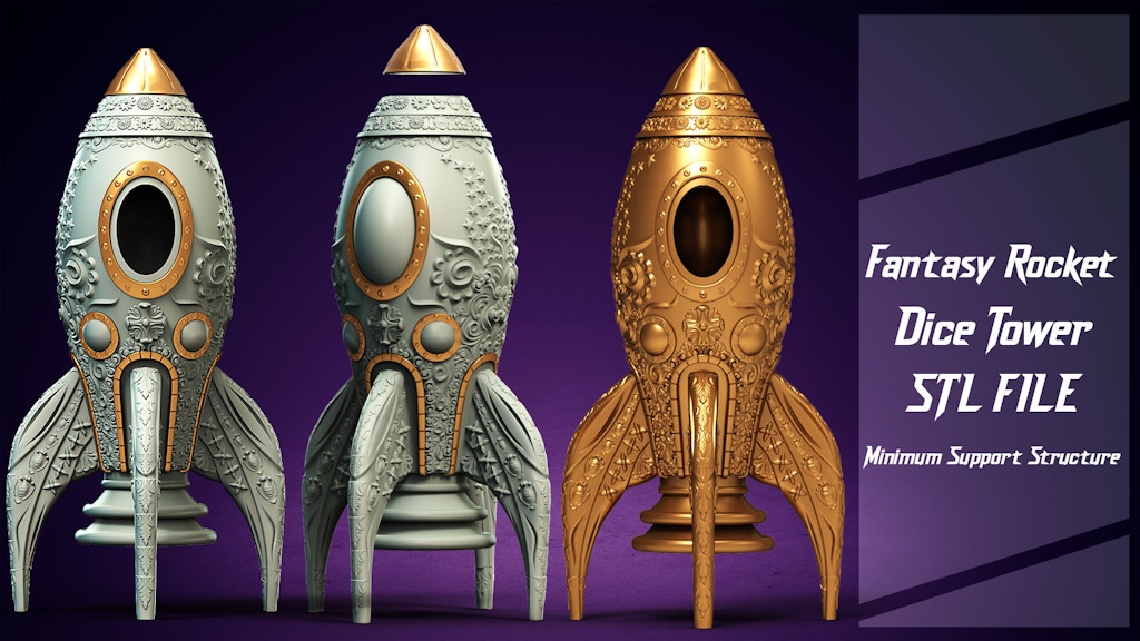 Fantasy Rocket Dice Tower - STL File
