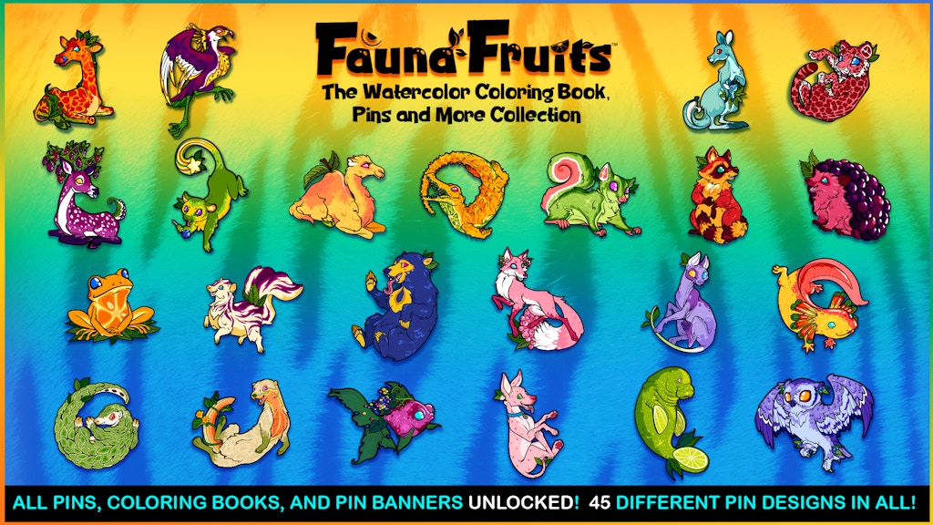 Fauna Fruits: Watercolor, Pins and More