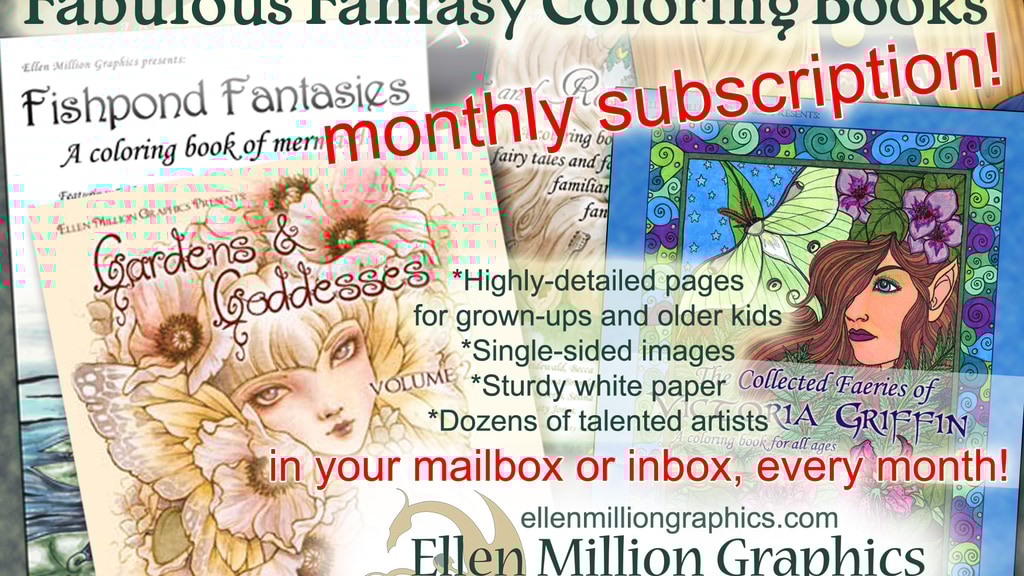 Monthly Fantasy Coloring Books for Adults