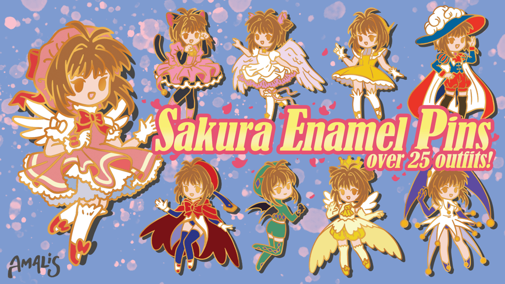Sakura's Battle Costumes - An Enamel Pin Set