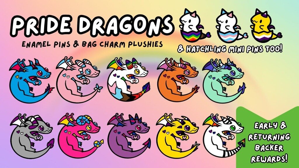 Pride Dragons Pins & Plushies