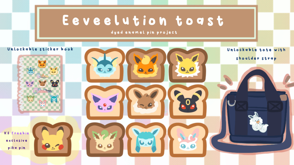Toasted eeveelutions - pins & more