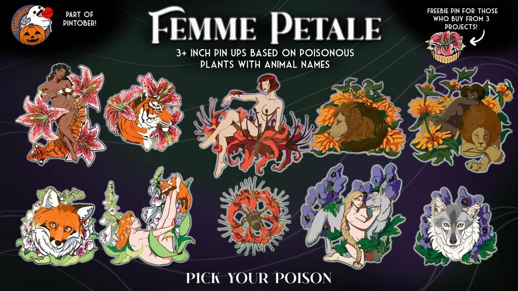 Femme Petale - poisonous plants pin ups