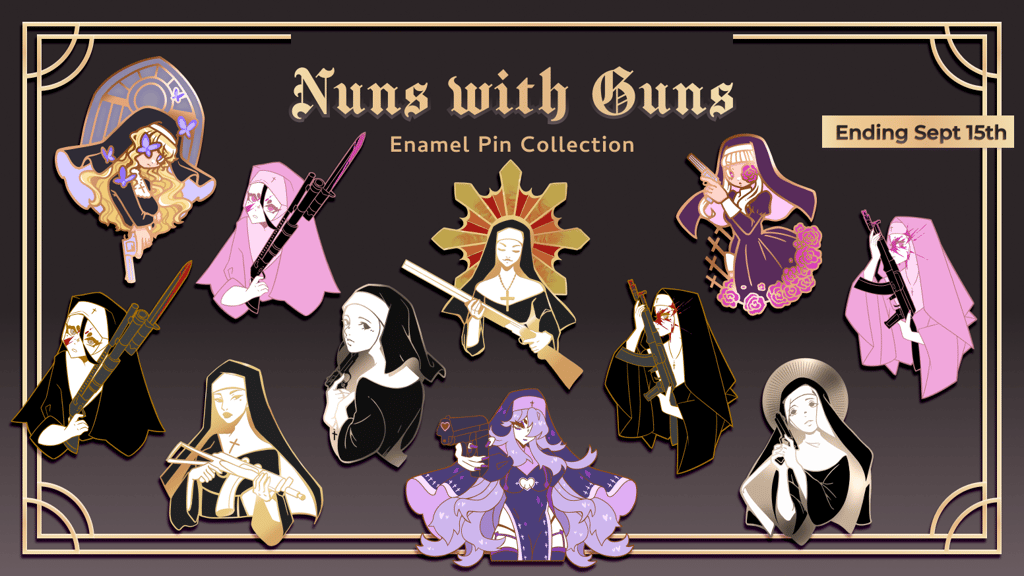 NUNS WITH GUNS: Enamel Pin Collaboration