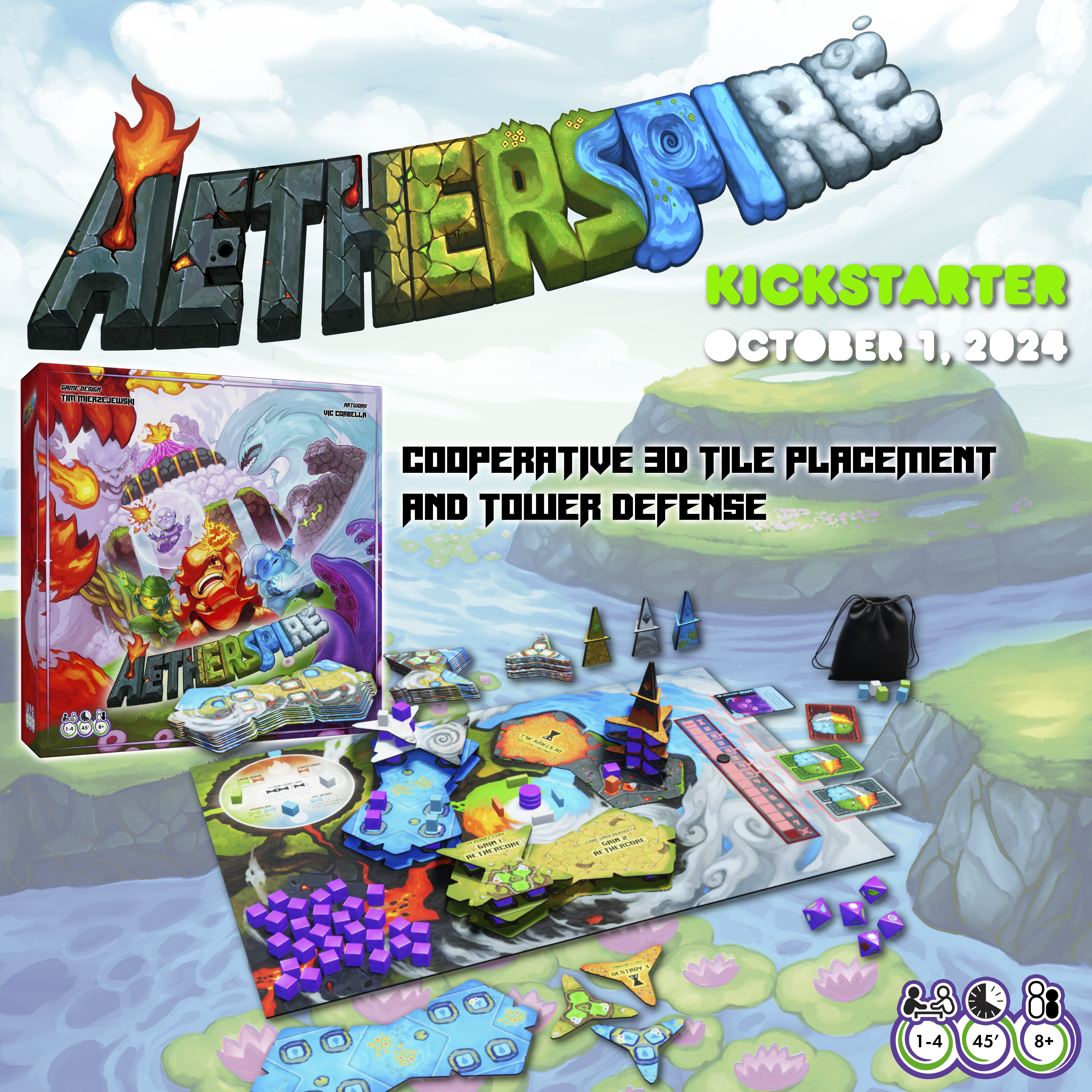 Aetherspire | Cooperative 3D Tile Placement & Tower Defense