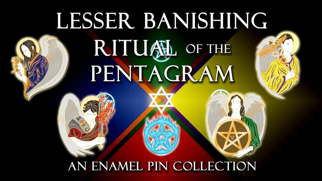 Archangel Enamel Pins Inspired by the Lesser Banishing Ritual of the Pentagram