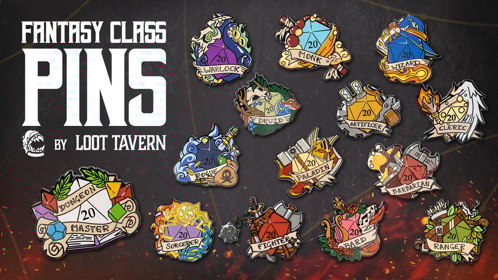 Fantasy Class Pins - by Loot Tavern