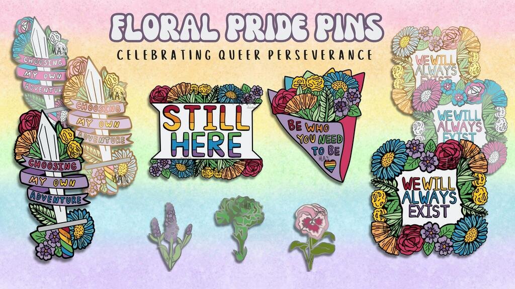Floral Pride | LGBTQ+ Enamel Pin Collection