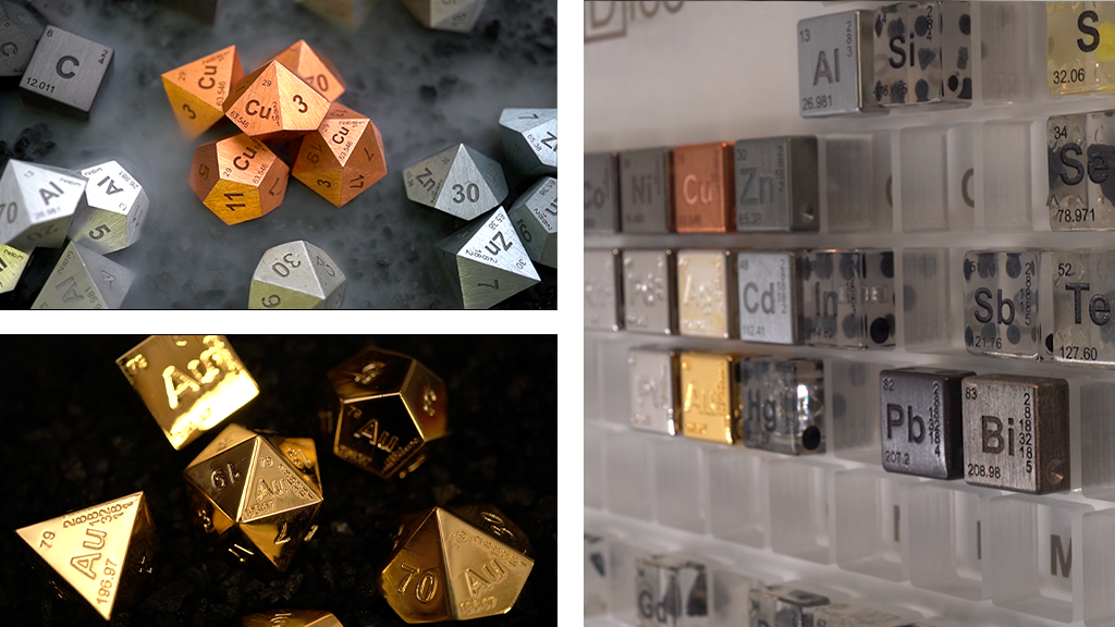 Element Dice™: Dice made from 100% PURE Periodic Elements
