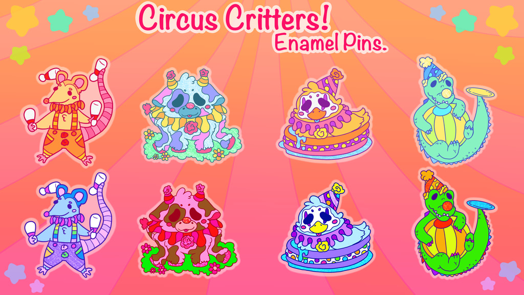 Circus Critters! Enamel Pin Series.