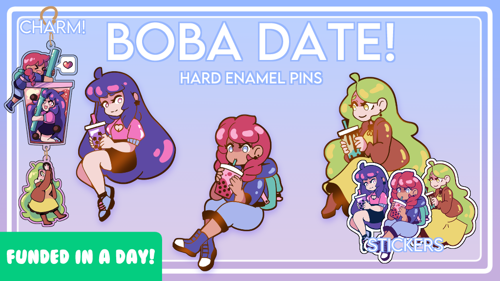 Boba date! enamel set