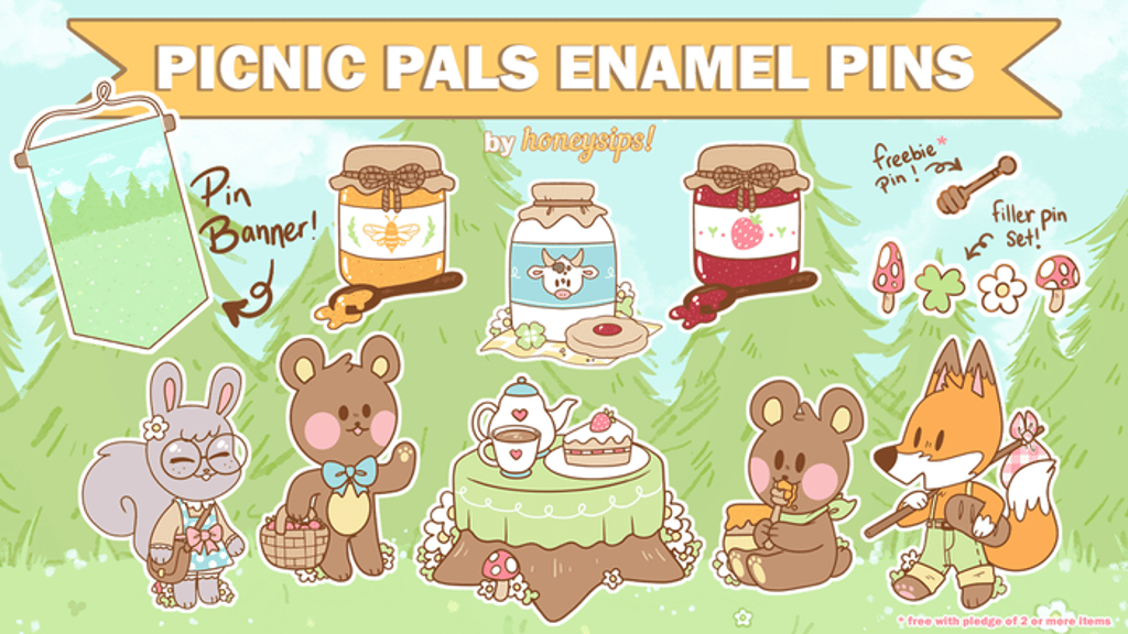 Picnic Pals Enamel Pins