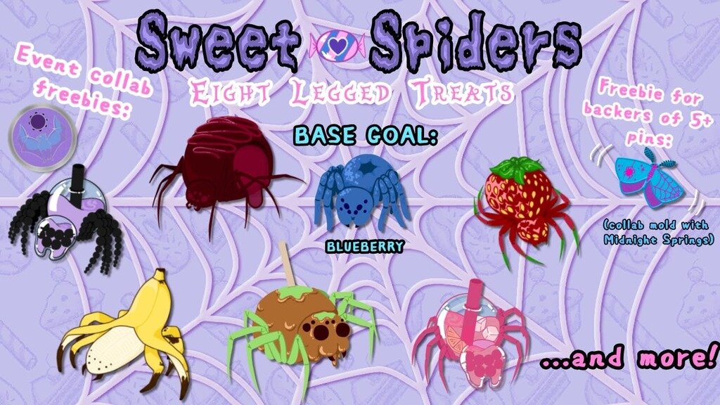 Sweet Spiders: Eight-Legged Treats Enamel Pin Collection
