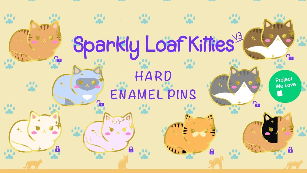 Sparkly Loaf Kitties Hard Enamel Pin Collection V.3