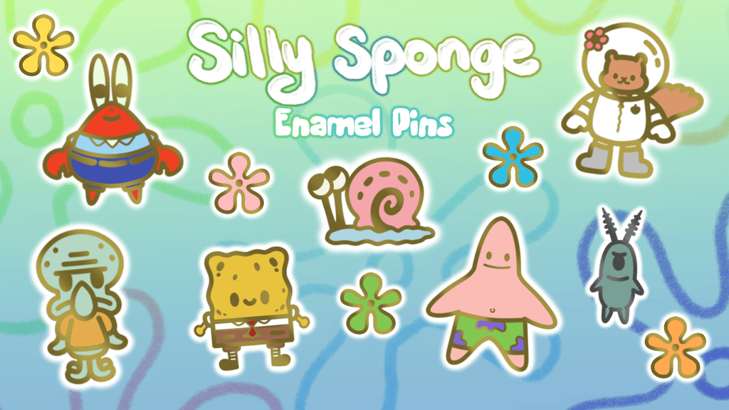 Silly SpongeBob Enamel Pins