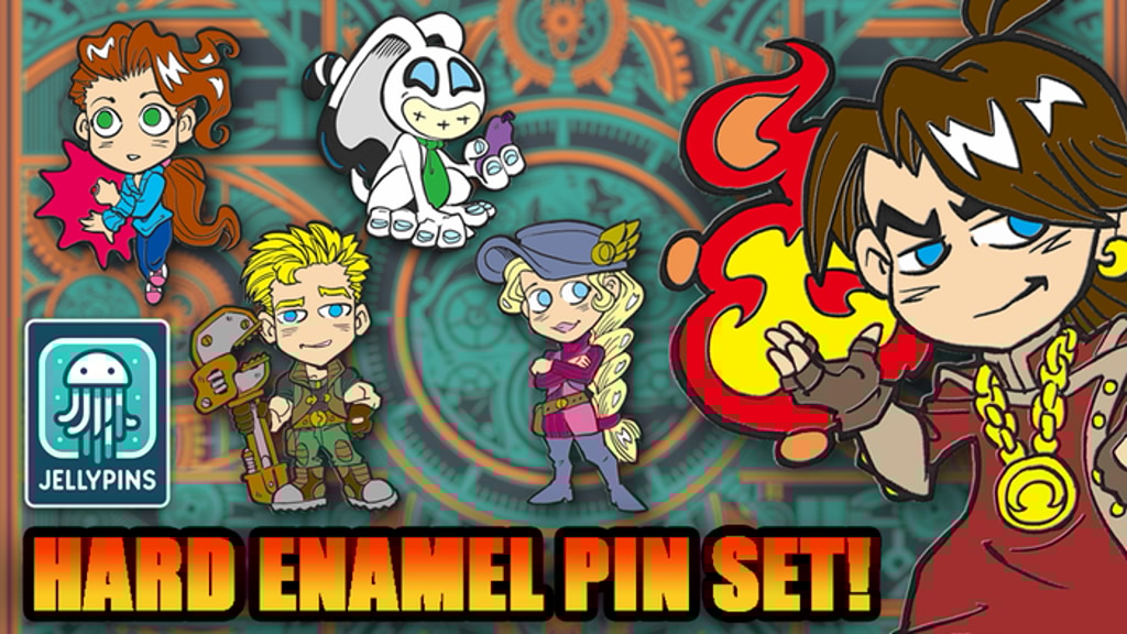 Shadowbinders Steampunk Fantasy Hard Enamel Pin Set Series 1