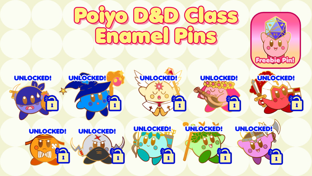Poiyo D&D Class Enamel Pins