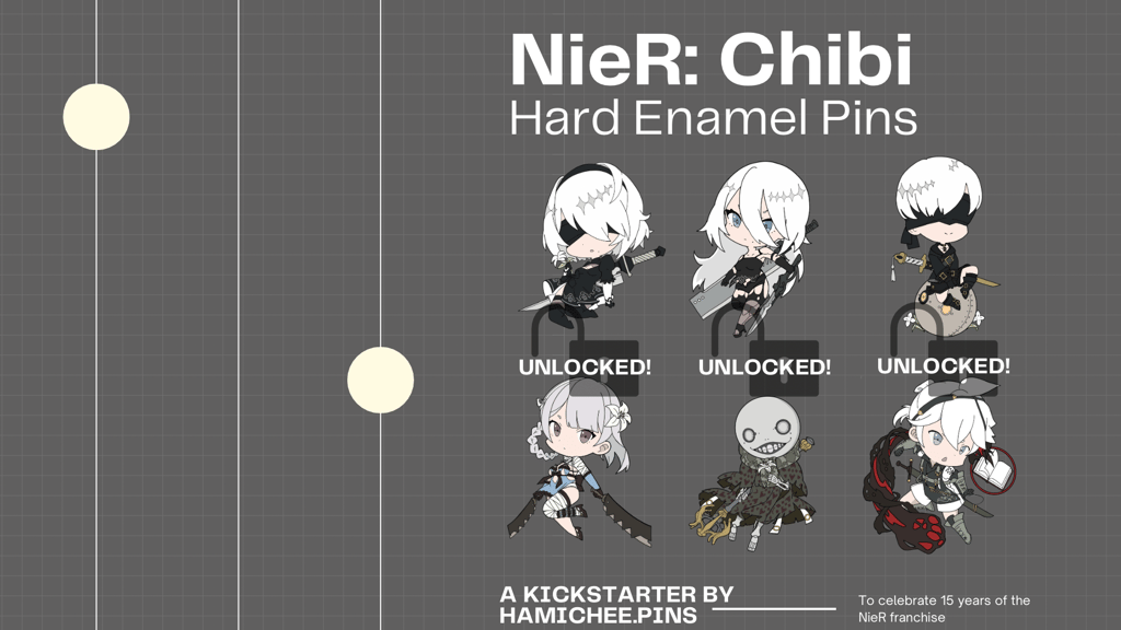 Nier Chibi Hard Enamel Pins