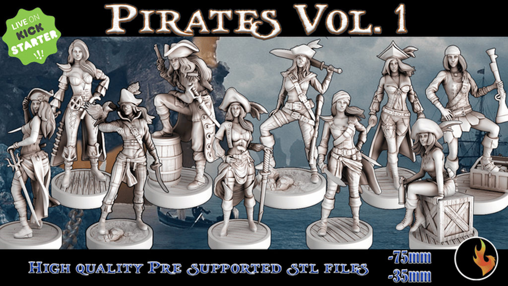 Pirate girls STL Pack Vol . 1