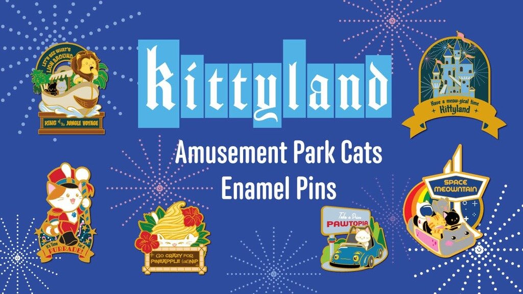Kittyland Cute Cat Amusement Park Pins