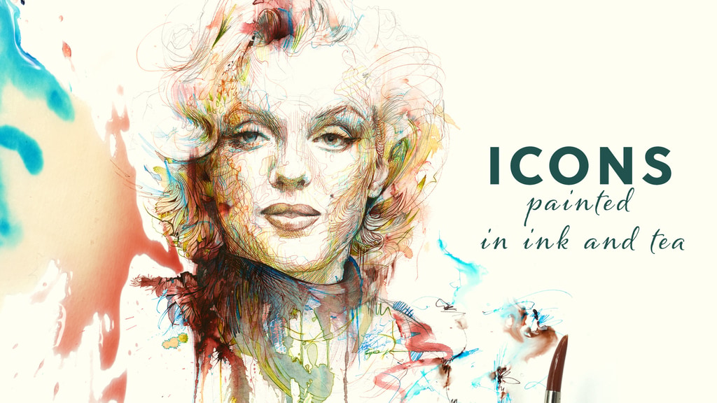 13 Icons Painted in Ink and Tea, Originals and Prints