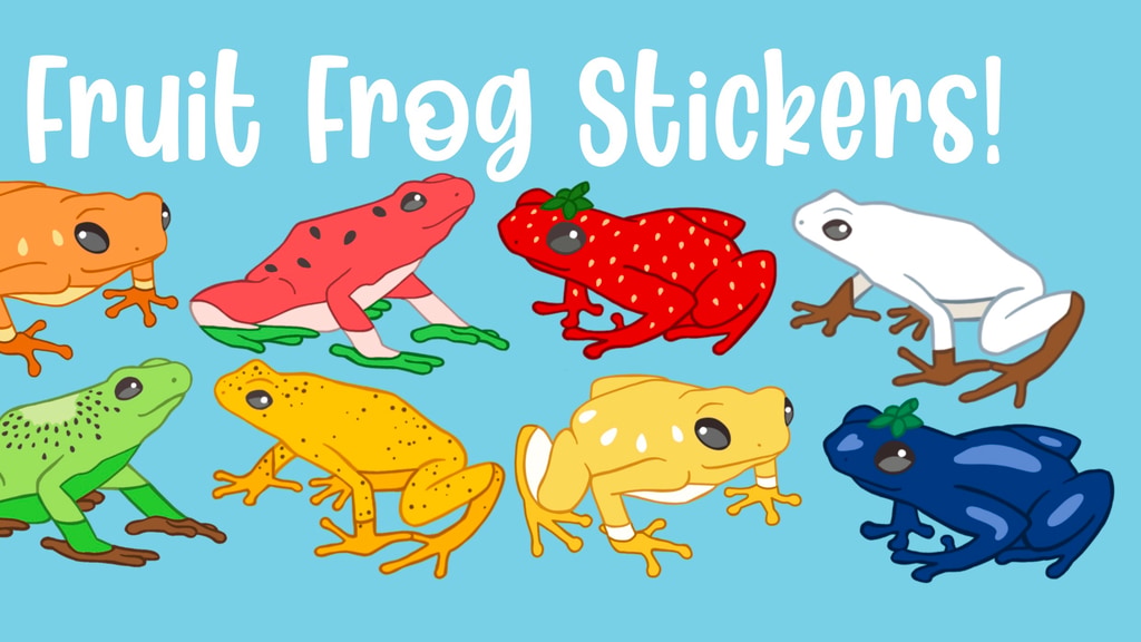 Weatherproof Fruit Frog Stickers!