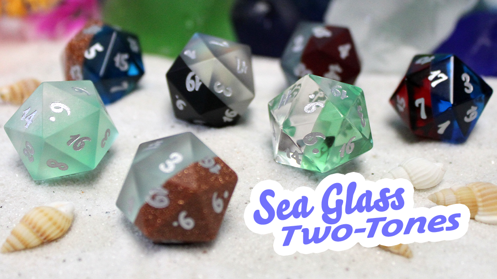 Sea Glass Dice: Two-Tone Frosted Dice for RPGs