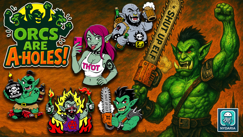 Orcs are A-HOLES! TTRPG Inspired Enamel Pin Set (2nd Chance)