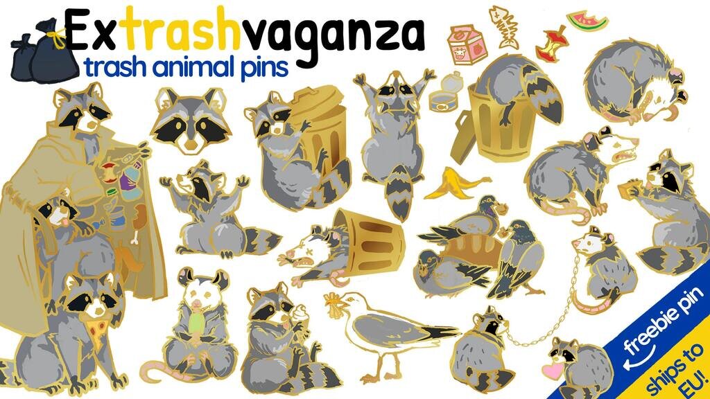 Extrashvaganza - Trash Animal Pins