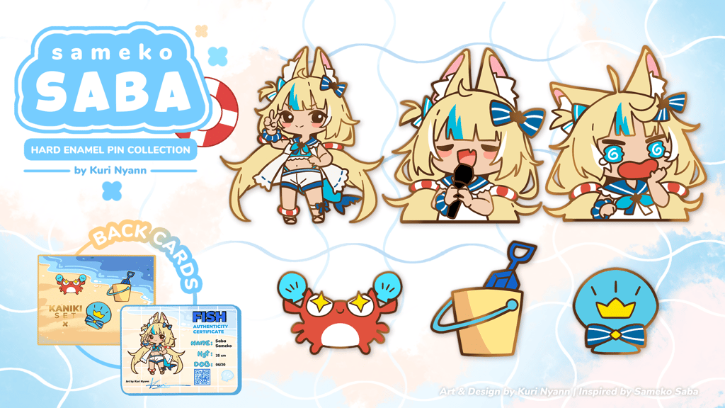 Sameko Saba - Vtuber Enamel Pins